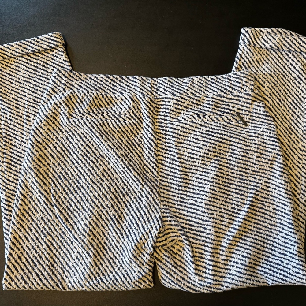 Michael Kors Navy and White Stripped Pull On Pant